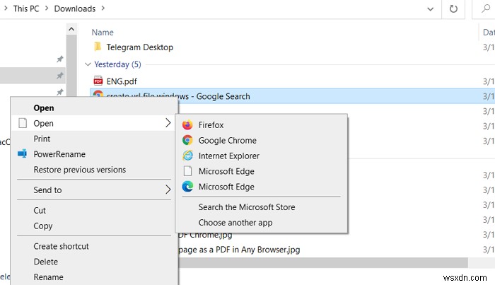 How to open .URL files with any Browser in Windows 10