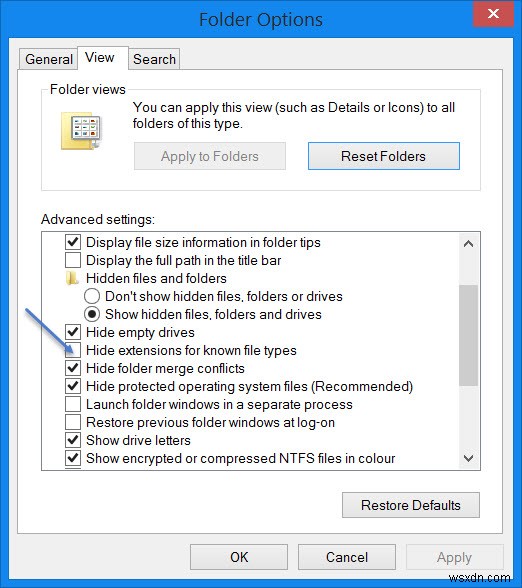 How to show File Extensions in Windows 11/10