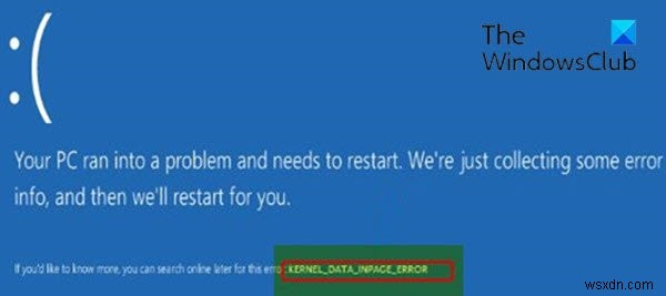 KERNEL_DATA_INPAGE_ERROR for win32kfull.sys, ntfs.sys, srv.sys files on Windows 10