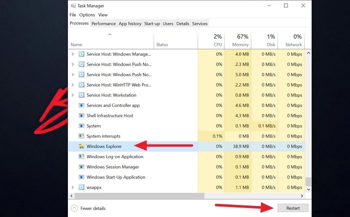 How to Restart or Reset Windows 11/10 Taskbar