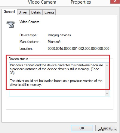 Windows cannot load the Device Driver for this hardware, Code 38