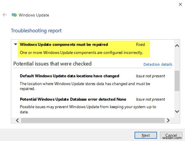 Windows Update components must be repaired error on Windows 11/10
