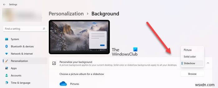 How to enable Wallpaper Slideshow in Windows 11/10
