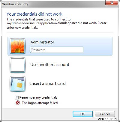 Your credentials did not work in Remote Desktop on Windows 11/10