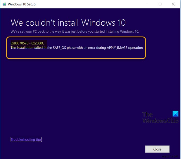 Fix Windows Upgrade Install error 0x80070570 – 0x2000C