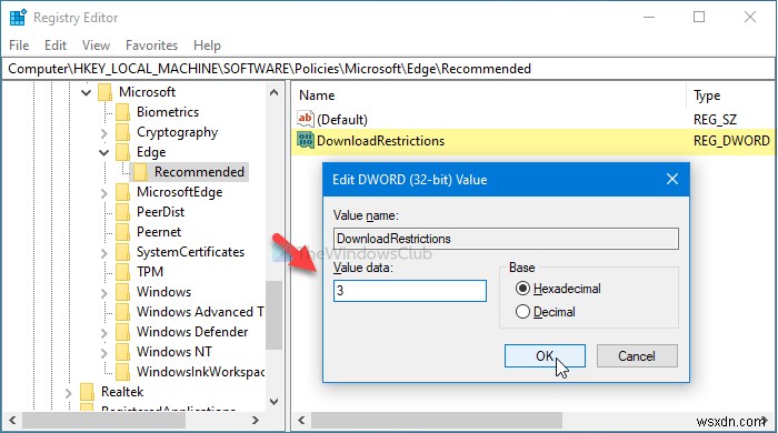 How to prevent users from downloading files in Edge