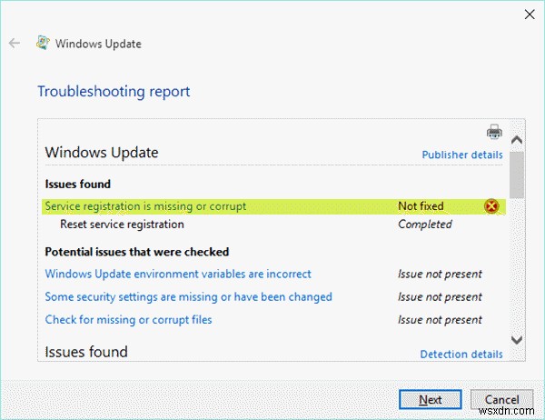 Service Registration is Missing or Corrupt error [Fixed]