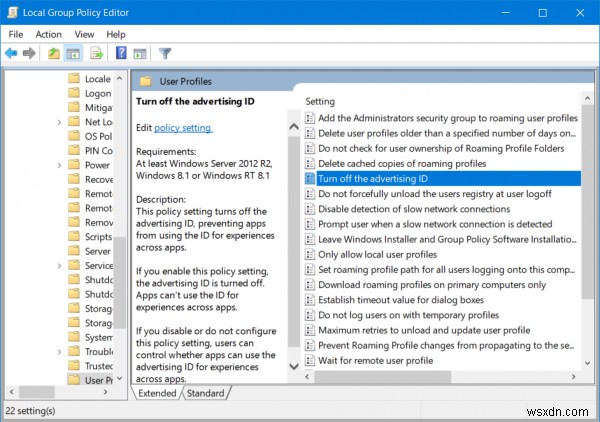 Turn off Advertising ID to disable Targeted Ads in Windows 11/10