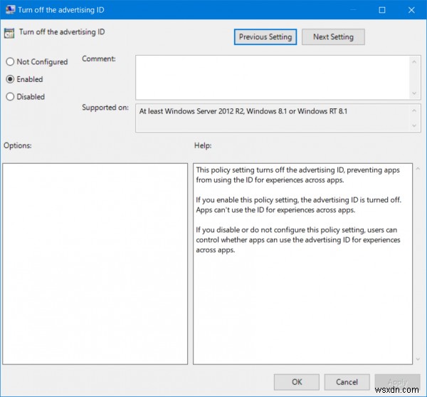 Turn off Advertising ID to disable Targeted Ads in Windows 11/10