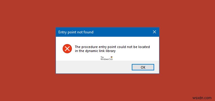 The procedure entry point could not be located in the dynamic link library