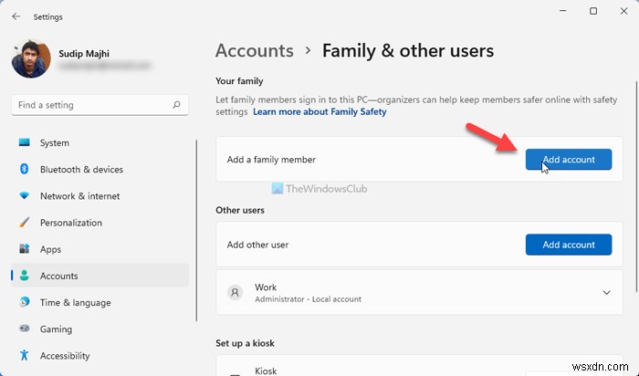 How to set up Family Accounts on Windows 11/10