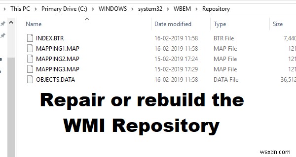 How to repair or rebuild the WMI Repository on Windows 11/10