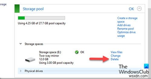 How to Delete a Storage Space from Storage Pool in Windows 11/10