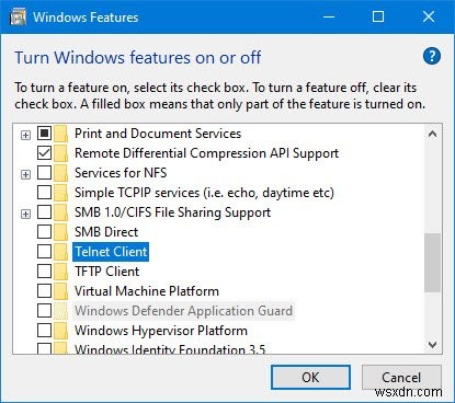 Enable Telnet through Command Prompt or Control Panel in Windows 11/10