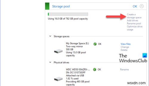How to Create Storage Space for Storage Pool in Windows 10