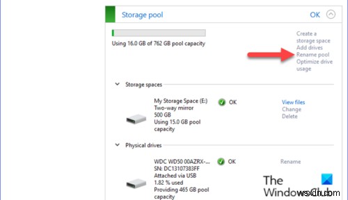 How to Rename Storage Pool for Storage Spaces in Windows 10
