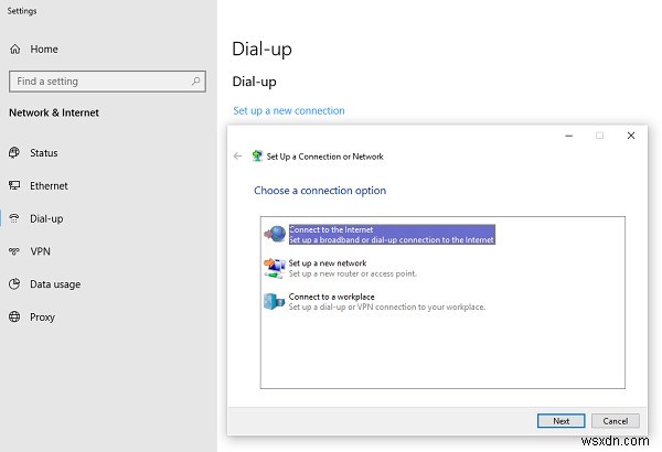 How to set up an Internet connection on Windows 11/10