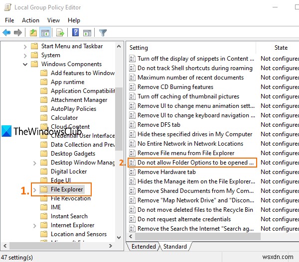 How to enable or disable access to Folder Options in Windows 11/10