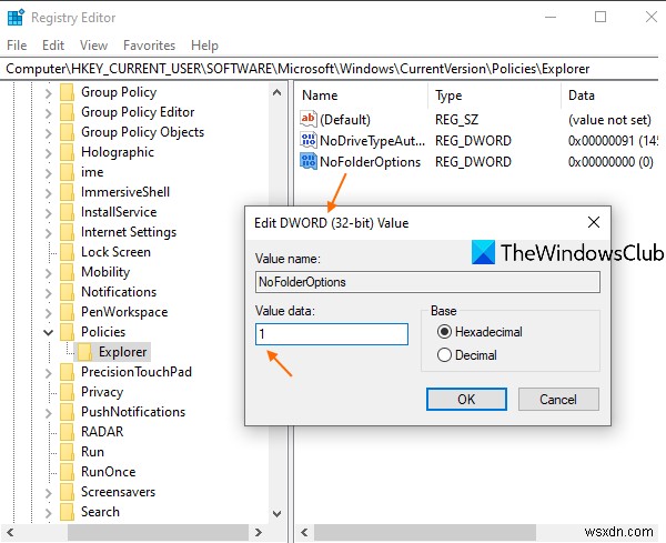 How to enable or disable access to Folder Options in Windows 11/10