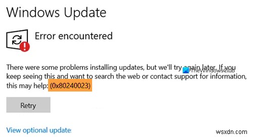 Fix Windows Update Error 0x80240023 on Windows 11/10