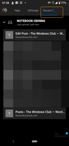 How to enable and Sync Microsoft Edge Tabs across Devices