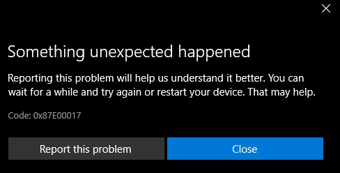 Fix Xbox or Microsoft Store error 0x87e00017 in Windows 11/10