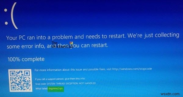 Fix dxgmms2.sys BSOD error on Windows computer