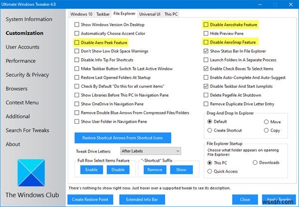 How to enable or disable Aero Shake in Windows 10