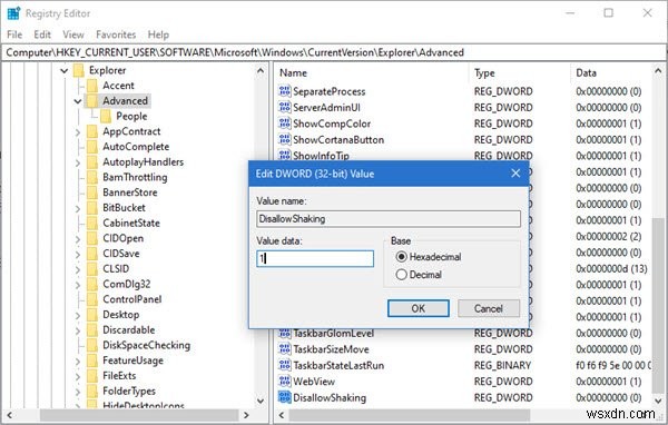 How to enable or disable Aero Shake in Windows 10