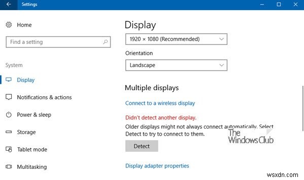 Windows cannot detect the second monitor – Windows 11/10