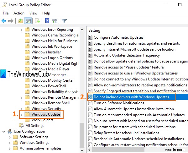 Block Driver Updates via Windows Quality Update using Registry or Group Policy Editor