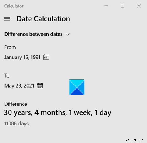 How to use Windows Calculator to perform Date calculations