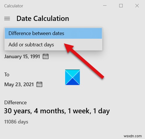How to use Windows Calculator to perform Date calculations