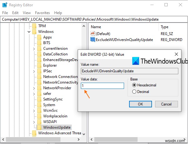 Block Driver Updates via Windows Quality Update using Registry or Group Policy Editor