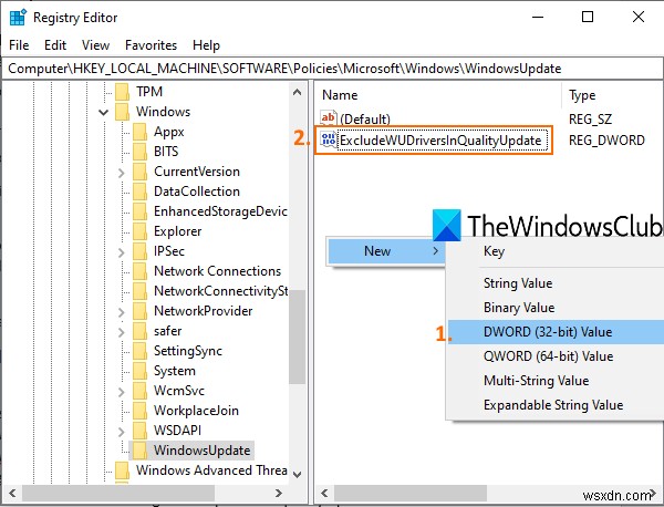 Block Driver Updates via Windows Quality Update using Registry or Group Policy Editor