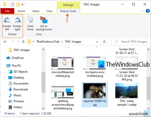 How to rotate an Image on a Windows 10 computer