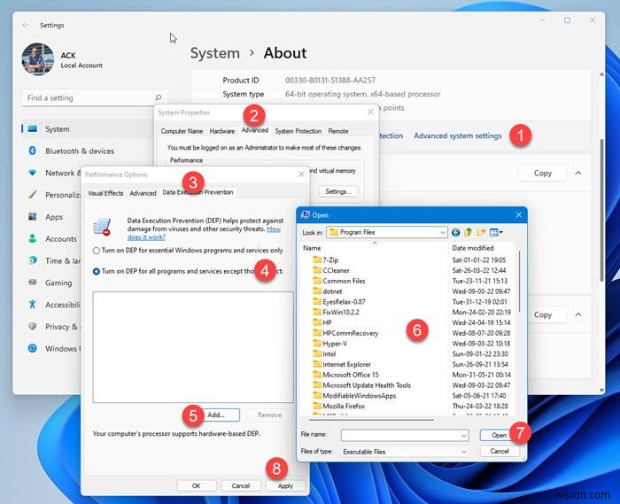 Turn Off Data Execution Prevention (DEP) for Particular Program