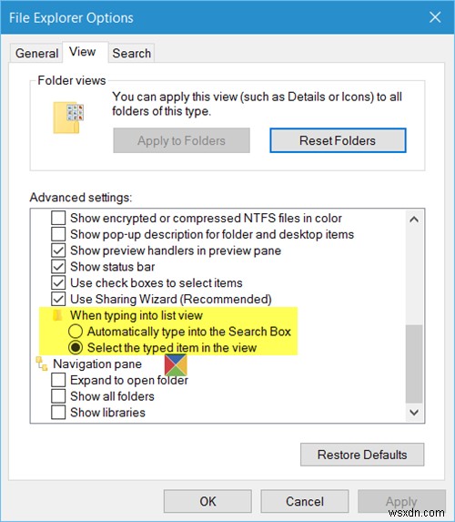 Set File Explorer to automatically type into Search Box or Select an item in Windows 11/10