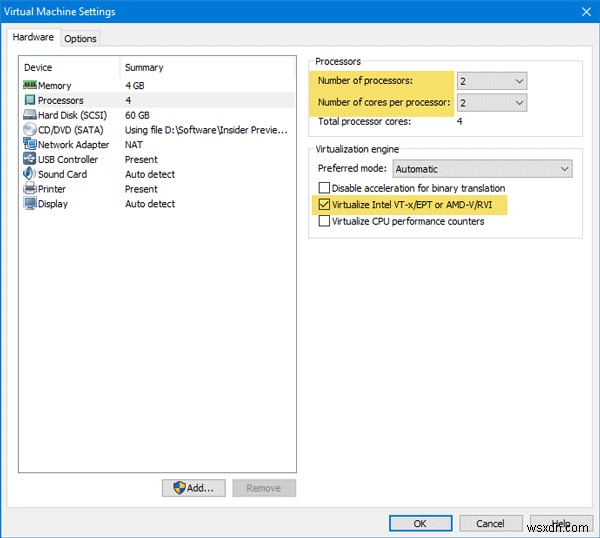 How to enable Windows Sandbox in VMware Workstation