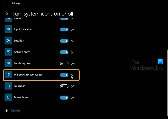 How to Hide or Show Windows Ink Workspace Button on Taskbar in Windows 10