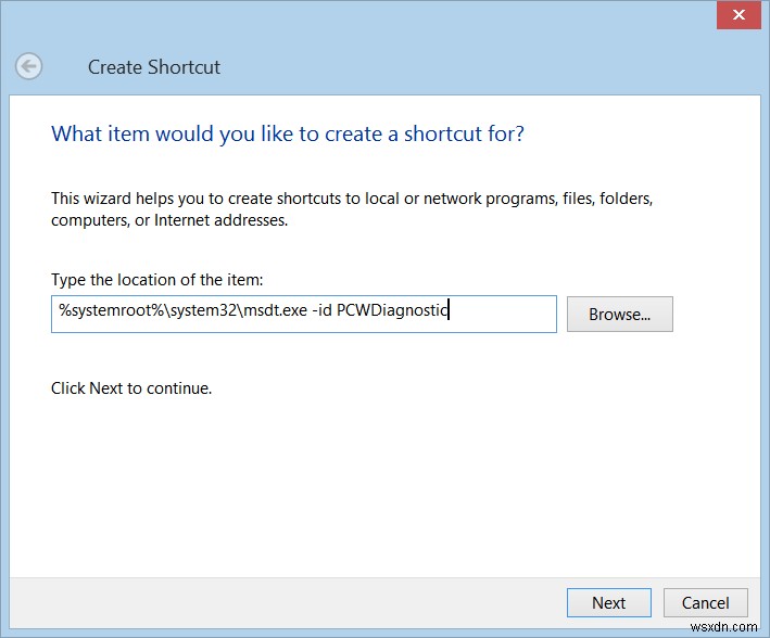 Create Program Compatibility Troubleshooter desktop shortcut