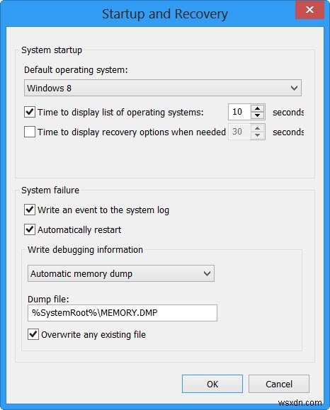 How to change the number of Memory Dump Files, Windows creates and saves