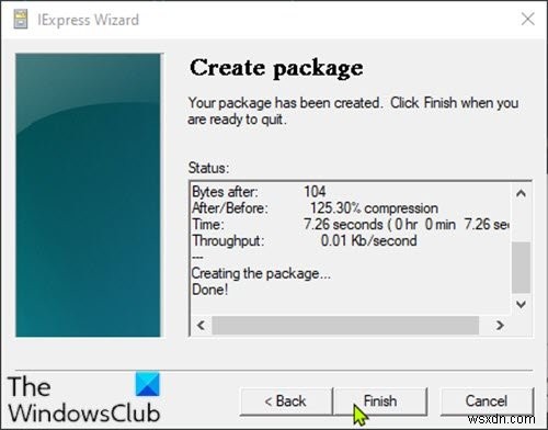 How to convert PowerShell script (PS1) file to EXE with IExpress on Windows 10