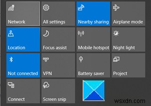 How to reset Quick Actions in Action Center in Windows 10