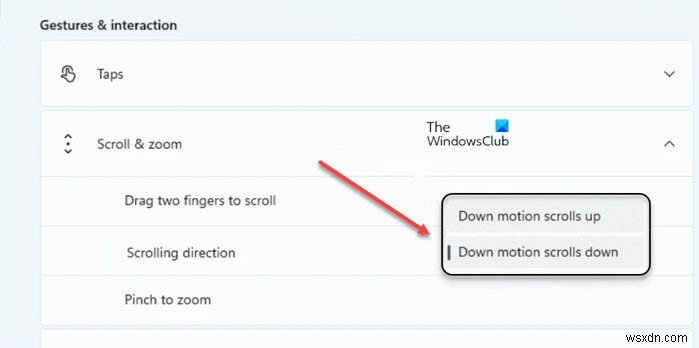 How to reverse Mouse and Touchpads scrolling direction in Windows 11/10