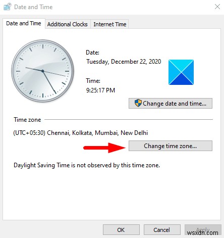 Enable or Disable Adjust for Daylight Saving Time in Windows 11/10