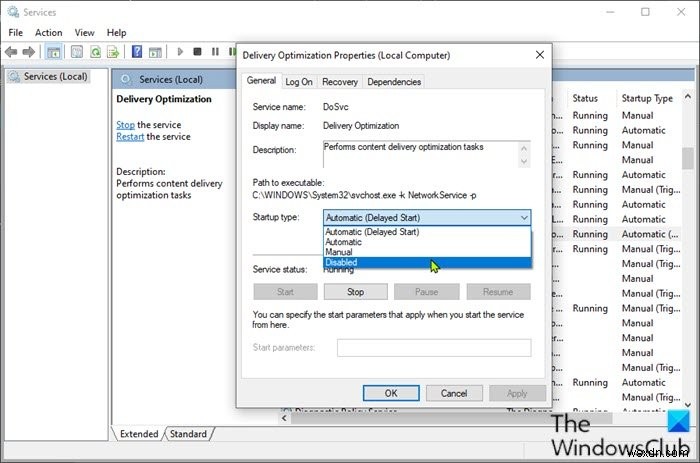 Disable Delivery Optimization via Group Policy or Registry Editor in Windows 10