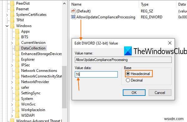 Disable or Enable Update Compliance Processing in Windows 10