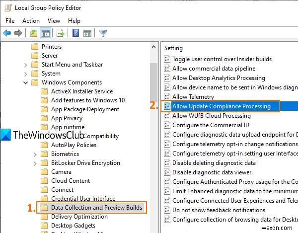 Disable or Enable Update Compliance Processing in Windows 10