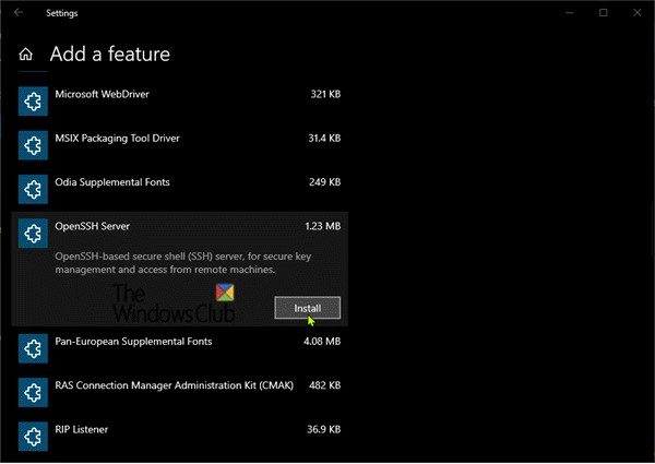 Install and configure OpenSSH client and server on Windows 11/10